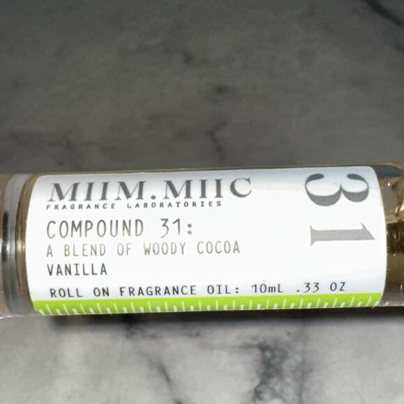 NEW MIIM MIIC 31 Perfume Oil Rollerball 10ml Woody Cocoa Vanilla Billy Eilish - Picture 3 of 4